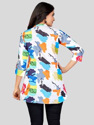  crepe printed short kurti 2