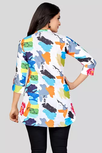  crepe printed short kurti
