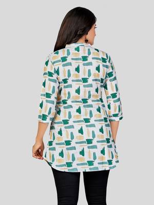  crepe printed short kurti 2