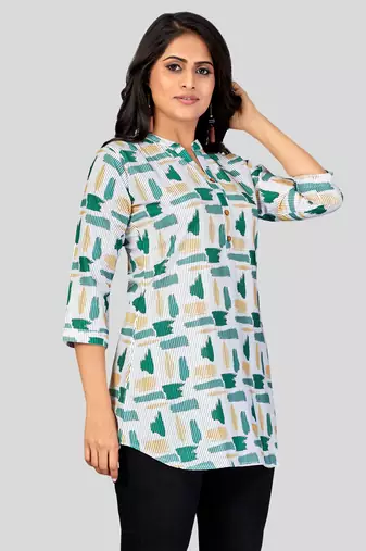  crepe printed short kurti