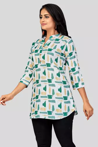  crepe printed short kurti
