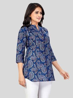  cotton blend printed short kurti 3