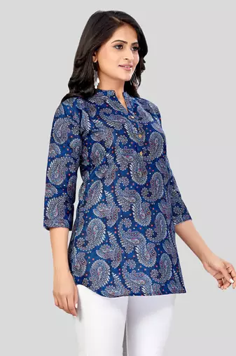 Saree swarg cotton blend printed short kurti