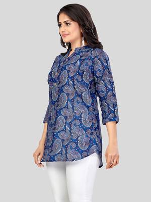 cotton blend printed short kurti 4