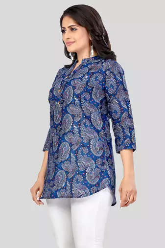 Saree swarg cotton blend printed short kurti