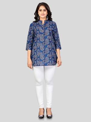 cotton blend printed short kurti 5