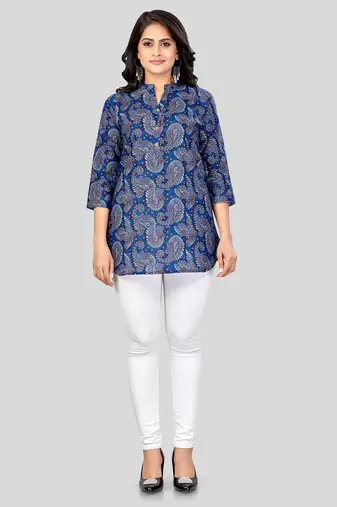 Saree swarg cotton blend printed short kurti