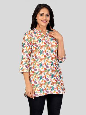  cotton blend printed short kurti 3