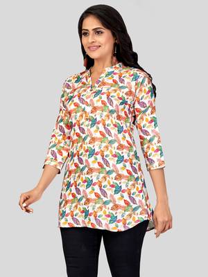  cotton blend printed short kurti 4