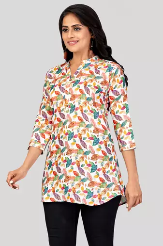  cotton blend printed short kurti