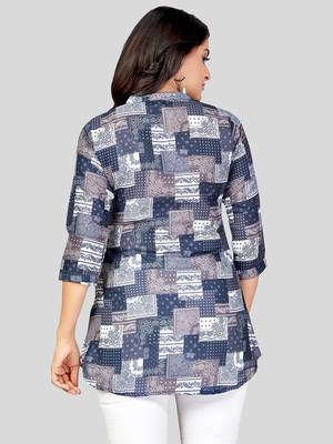  cotton blend printed short kurti 2
