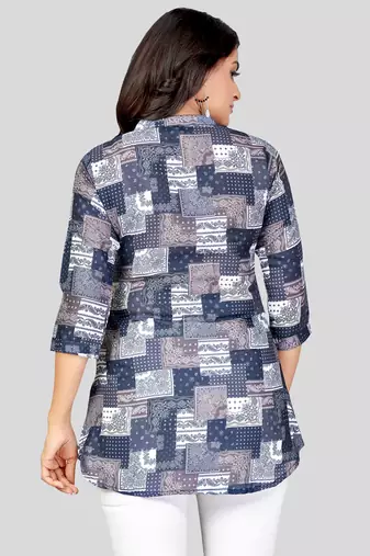  cotton blend printed short kurti