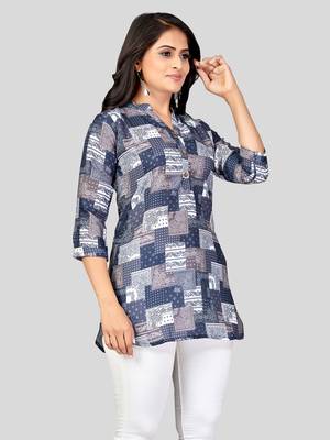  cotton blend printed short kurti 3