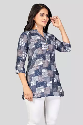  cotton blend printed short kurti