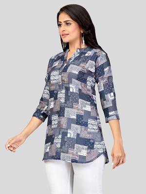  cotton blend printed short kurti 4