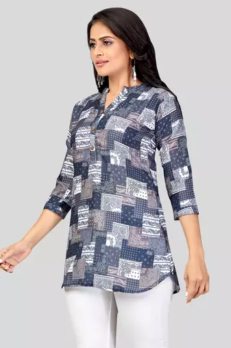  cotton blend printed short kurti