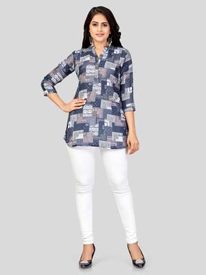  cotton blend printed short kurti 5