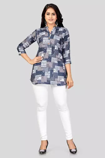  cotton blend printed short kurti