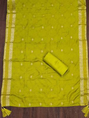 Manvaa women's off white woven heavyodal chanderi dressaterial 4