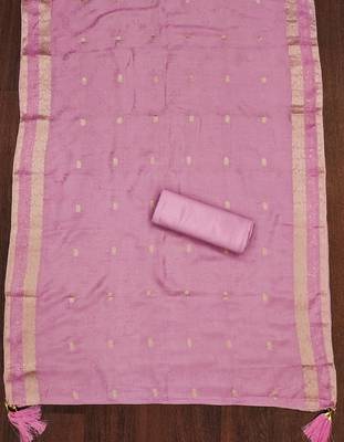Manvaa women's off white woven heavyodal chanderi dressaterial 4