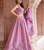 Baby Pink Faux Kanjivaram Silk Weaving Lehenga Choli