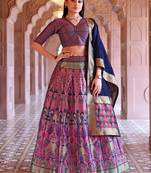 Light Purple Faux Kanjivaram Silk Weaving Lehenga Choli
