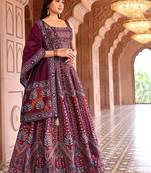 Maroon Faux Kanjivaram Silk Weaving Lehenga Choli