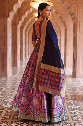 Light Purple Faux Kanjivaram silk blend Weaving Lehenga Choli