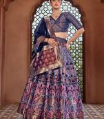 Light Blue Faux Kanjivaram Silk Weaving Lehenga Choli