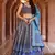 Grey & Blue Faux Kanjivaram Silk Blend Weaving Lehenga Choli