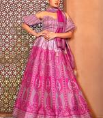 Pink Faux Kanjivaram Silk Weaving Lehenga Choli
