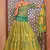 lime Yellow Faux Kanjivaram Silk Blend Weaving Lehenga Choli