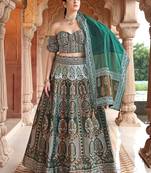 Green Faux Kanjivaram Silk Weaving Lehenga Choli