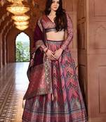 Light Pink Faux Kanjivaram Silk Weaving Lehenga Choli