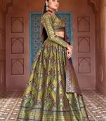 Olive Faux Kanjivaram Silk Weaving Lehenga Choli