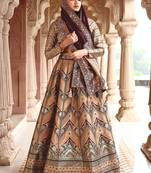 Light Beige Faux Kanjivaram Silk Weaving Lehenga Choli