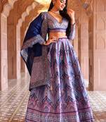 Light Lavender Faux Kanjivaram Silk Weaving Lehenga Choli