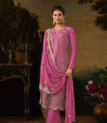 Jiya Silk Zari Work Embroidered Pink Pakistani Salwar Suit