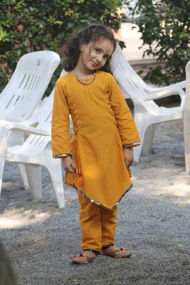 Two Pcs Suit In Pure Cotton With Sequin Lacework 5
