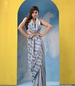 Multicolour Cotton Check Handloom Saree Without Blouse