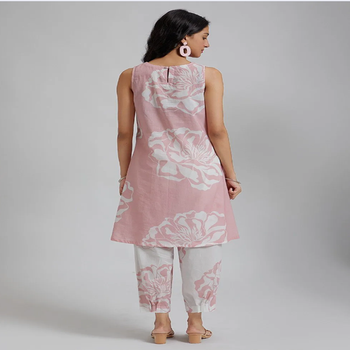 Women floral print rayon kurta with afgani pant comfortable suit 2