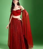 Red Color Fancy Lycra Designer Lehenga Choli
