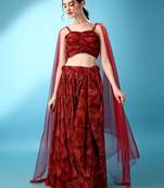 Red Color Fancy Lycra Designer Lehenga Choli