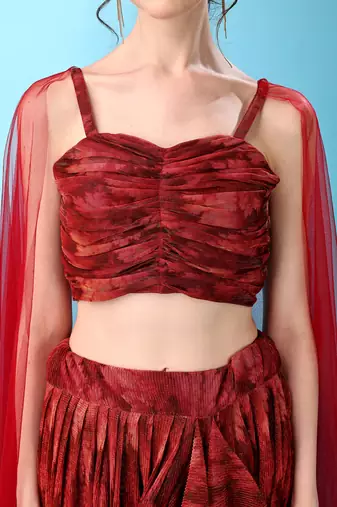 Red Color Fancy Work Lycra Lehenga Choli