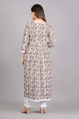 Coffee printed rayon kurta pant with dupatta set 3