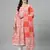 Orange printed rayon kurta pant with dupatta set