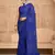 Royal blue digital printed soft chiffon indian traditional bandhani saree with blouse