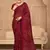 Maroon digital printed soft chiffon indian traditional bandhani saree with blouse
