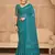 Turquoise digital printed soft chiffon indian traditional bandhani saree with blouse