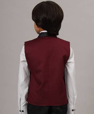 Boys maroon tuxedo waistcoat 3